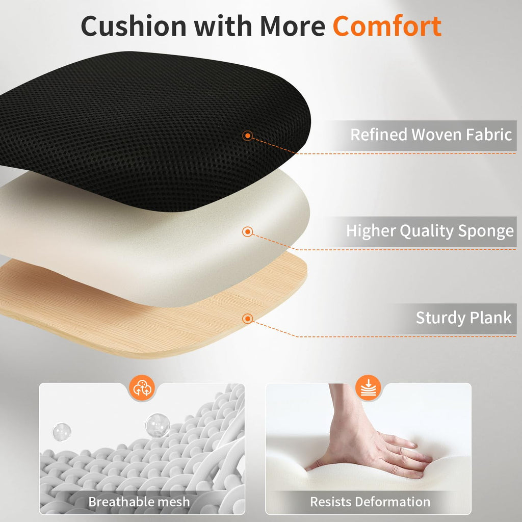 BestOffice Ergonomic Office Chair, Lumbar Support, Adjustable Height with Armrests for Adults(Black)