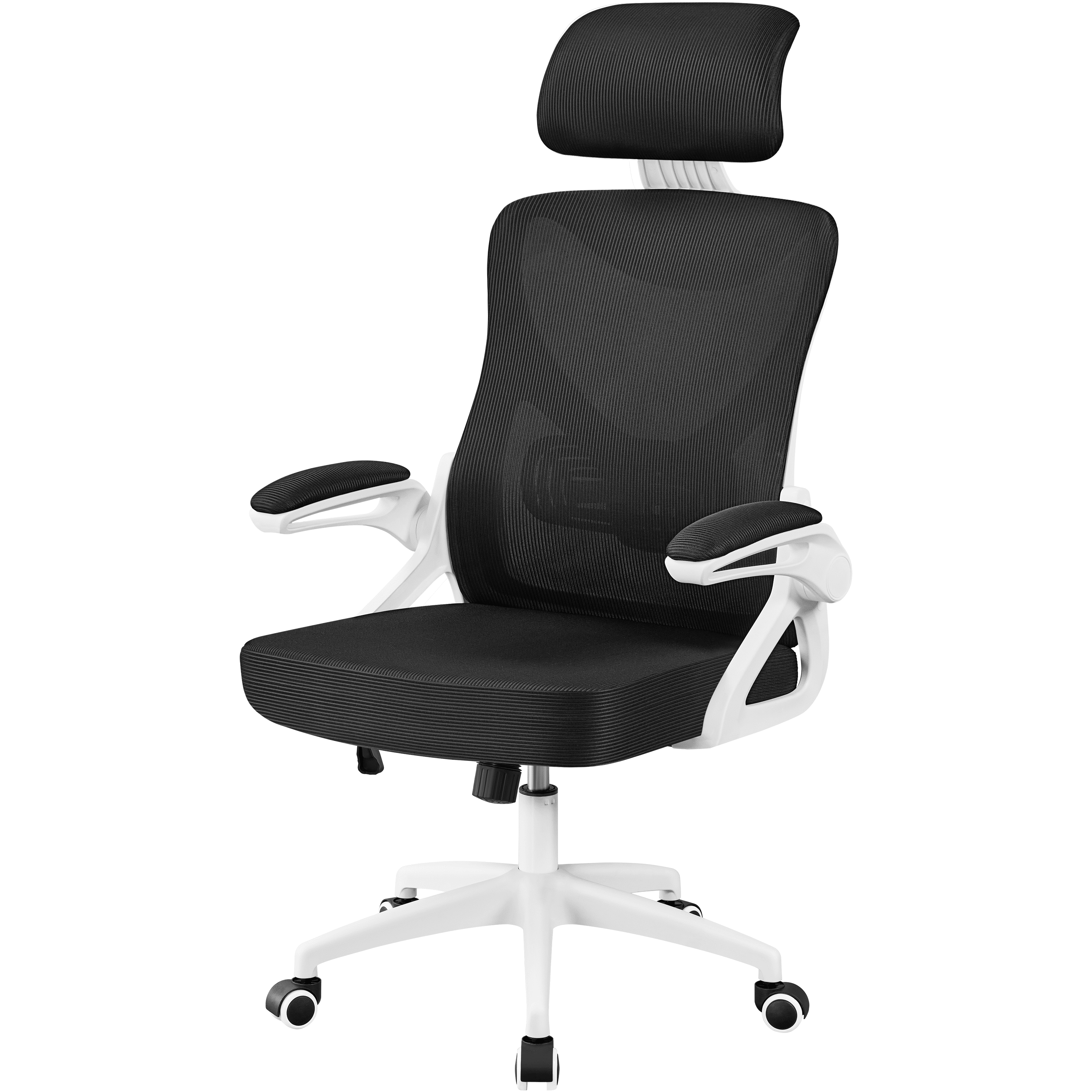 Alden Design High Back Ergonomic Mesh Office Chair with Adjustable Padded Headrest, Black