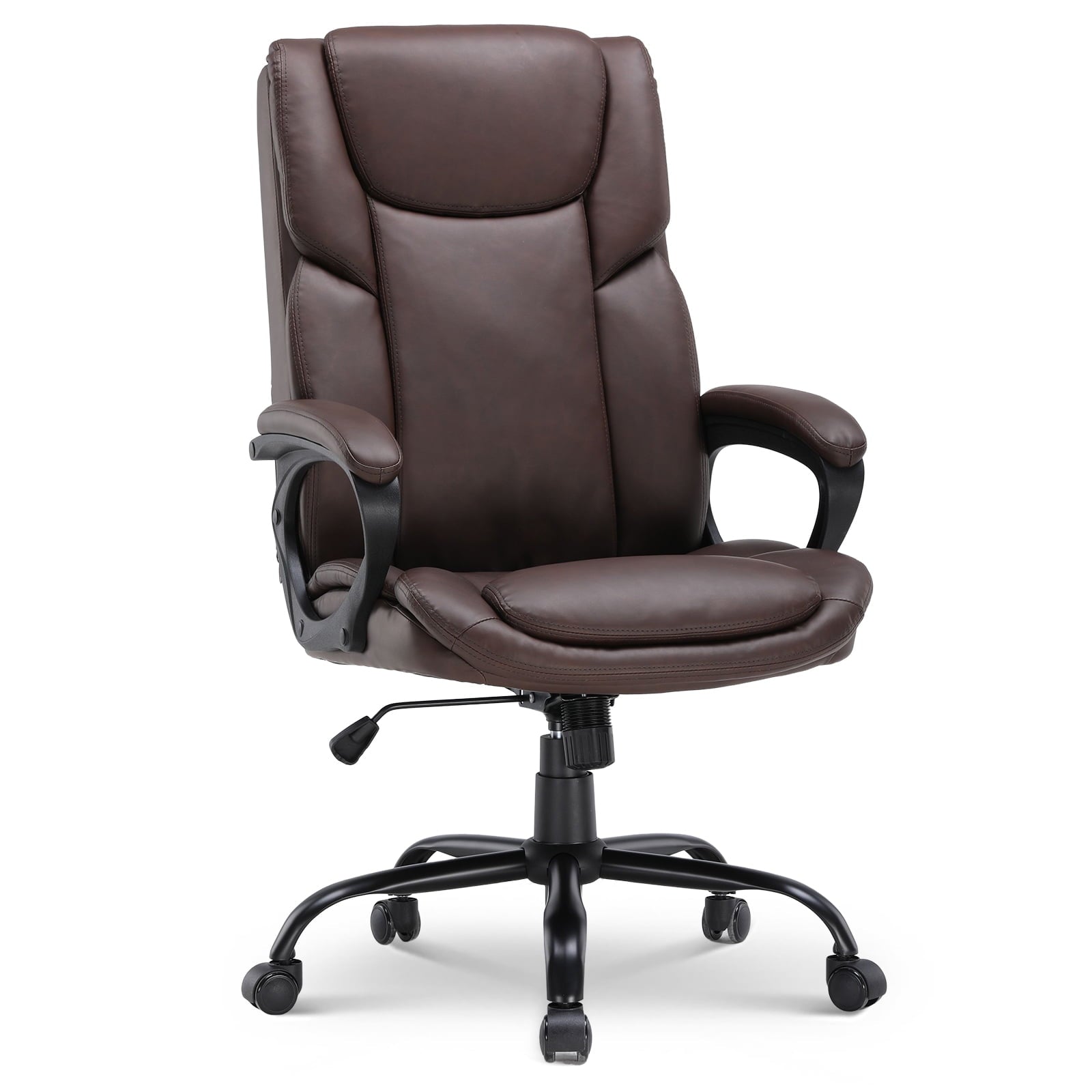 Mainstays Executive Ergonomic High Back Leather Home Office Desk Chair, Black