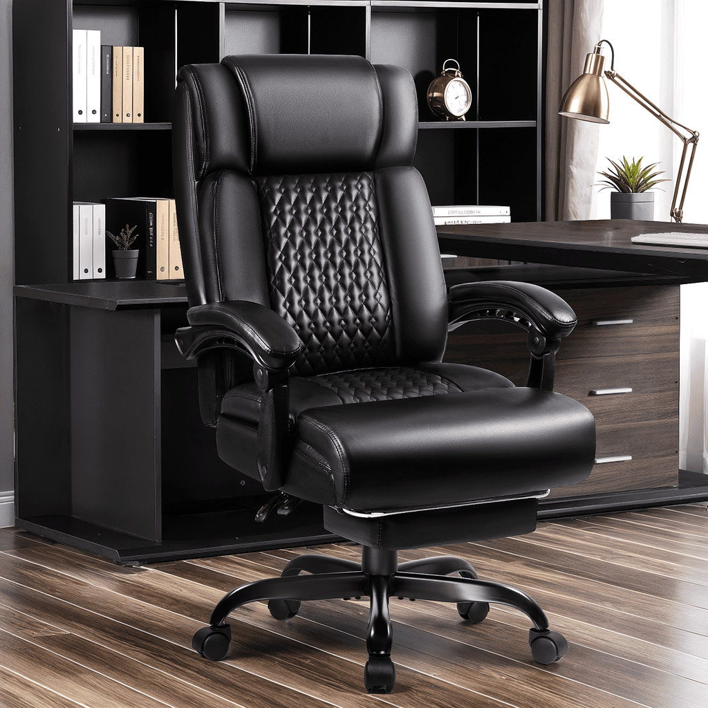 Waleaf Office Chair with Footrest,90-165°Reclining Ergonomic High Back Computer Desk Chair Lumbar Support for Home Office